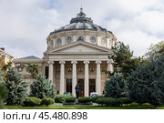 Румыния. Бухарест. Румынский атенеум — концертный зал. Romania. Bucharest. The Romanian Athenaeum is a concert hall. Стоковое фото, фотограф Алексей Смышляев / Фотобанк Лори