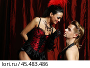 Танцевальный дуэт в стиле Moulin Rouge. Стоковое фото, фотограф Андрей Аркуша / Фотобанк Лори