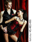 Танцевальный дуэт в стиле Moulin Rouge. Стоковое фото, фотограф Андрей Аркуша / Фотобанк Лори