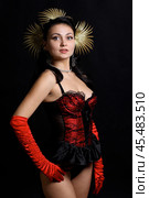 Sexy moulin rouge girl wearing hot lingerie. Стоковое фото, фотограф Андрей Аркуша / Фотобанк Лори