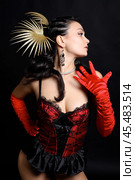 Sexy moulin rouge girl wearing hot lingerie. Стоковое фото, фотограф Андрей Аркуша / Фотобанк Лори