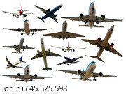Collection of aircrafts isolated. Стоковое фото, фотограф Яков Филимонов / Фотобанк Лори