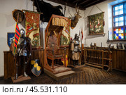 VYBORG, RUSSIA - NOVEMBER 24, 2024: In the Knight's Hall of the Knight's House Museum. St. Hyacinth's Cathedral. Редакционное фото, фотограф Виктор Карасев / Фотобанк Лори