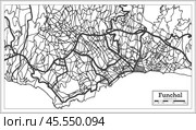 Funchal Portugal City Map in Retro Style. Outline Map. Стоковая иллюстрация, иллюстратор Игорь Сорокин / Фотобанк Лори