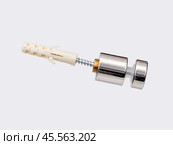 Fastener for glass and mirrors isolated on white background. Design element with clipping path. Стоковое фото, фотограф Елена  Попкова / Фотобанк Лори
