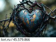 Сердце в терниях. Стоковое AI-изображение, AI-художник Щеголева Ольга / Фотобанк Лори