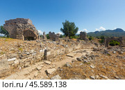 Ruins of ancient Greco-Roman city Aspendos, Antalya, Turkey. Стоковое фото, фотограф Яков Филимонов / Фотобанк Лори