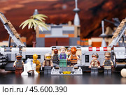 RUSSIA, May 16, 2018. Constructor Lego Star Wars. Episode VII, Princess Leia and General Akbar. Редакционное фото, фотограф Андрей Аркуша / Фотобанк Лори