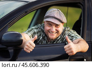 Driver shows that everything is fine. Стоковое фото, фотограф Дмитрий Киселёв / Фотобанк Лори