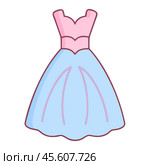 A cartoon dress with a pink top and blue skirt. Стоковое AI-изображение, AI-художник KATERINA AI / Фотобанк Лори
