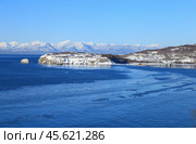 Авачинская бухта, Петропавловск-Камчатский,  зимой (2021 год). Стоковое фото, фотограф Римма Тельнова / Фотобанк Лори