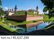 Nesvizh, Belarus - August 15, 2024. Radziwill Castle. Selective focus. Стоковое фото, фотограф Ольга Губская / Фотобанк Лори