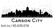 Carson City Nevada City Skyline Silhouette with Black Buildings Isolated on White. Стоковая иллюстрация, иллюстратор Игорь Сорокин / Фотобанк Лори