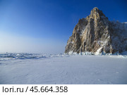 Мыс Хобой, о.Ольхон на Байкале зимой. Стоковое фото, фотограф Римма Тельнова / Фотобанк Лори