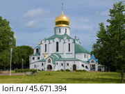 Вид на Федоровский Государев собор в Царском Селе июньским днем. Пушкин, окрестности Санкт-Петербурга (2024 год). Стоковое фото, фотограф Виктор Карасев / Фотобанк Лори