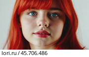 Intimate closeup portrait sequence of redhead woman expressing subtle emotion. Стоковое AI-видео, аниматор Sabyna75 / Фотобанк Лори