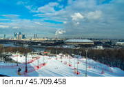 Зимний вид на Москву и Воробьёвы горы (2023 год). Стоковое фото, фотограф Валерий Леонидович / Фотобанк Лори