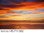 Seascape at sunrise and clouds in summer. Стоковое фото, фотограф Дмитрий Киселёв / Фотобанк Лори