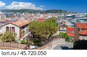 Aerial view of Cannes old town, France (2018 год). Редакционное фото, фотограф EugeneSergeev / Фотобанк Лори