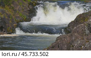 Kivach waterfall in Karelia, Russia. Стоковое видео, видеограф Михаил Коханчиков / Фотобанк Лори