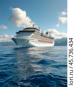Huge cruise ship, seascape. Стоковое AI-изображение, AI-художник Сергей Елизарьев / Фотобанк Лори