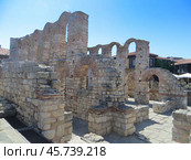 Nesebar, Bulgaria. August 01, 2024.Ruins of St. Sophia's Church. Редакционное фото, фотограф Мария Фетисова / Фотобанк Лори
