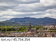 Aerial view of the historical center near Edinburgh Castle. Edinburgh. Scotland (2010 год). Стоковое фото, фотограф Сергей Пристяжнюк (Serg Zastavkin) / Фотобанк Лори
