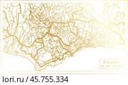Funchal Portugal City Map in Retro Style in Golden Color. Outline Map. Стоковая иллюстрация, иллюстратор Игорь Сорокин / Фотобанк Лори