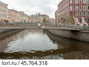 Ненастная погода в Санкт-Петербурге. Львиный мост (2009 год). Стоковое фото, фотограф Александр Алексеев / Фотобанк Лори