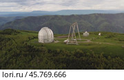Special scientific astrophysical Observatory. Astronomical center for ground-based observations of the universe with a large telescope. Стоковое видео, видеограф Андрей Армягов / Фотобанк Лори