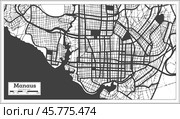 Manaus Brazil City Map in Black and White Color in Retro Style. Outline Map. Стоковая иллюстрация, иллюстратор Игорь Сорокин / Фотобанк Лори