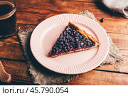 Slice of Amelanchier Berries Galette on Plate. Стоковое фото, фотограф Всеволод Белоусов / Фотобанк Лори