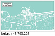 Rethymno Greece City Map in Retro Style. Outline Map. Стоковая иллюстрация, иллюстратор Игорь Сорокин / Фотобанк Лори
