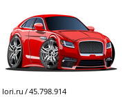 Cartoon vector car isolated on white background. Стоковая иллюстрация, иллюстратор Александр Володин / Фотобанк Лори