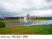 Чебоксарский залив. Город Чебоксары (2024 год). Редакционное фото, фотограф Макаров Алексей / Фотобанк Лори