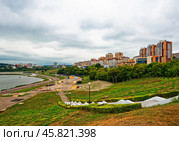Чебоксарский залив. Город Чебоксары (2024 год). Редакционное фото, фотограф Макаров Алексей / Фотобанк Лори