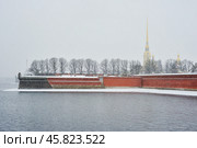 Санкт-Петербург. Петропавловская крепость. Ненастная погода (2017 год). Стоковое фото, фотограф Александр Алексеев / Фотобанк Лори