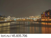 Москва, ночной вид в центре города (2019 год). Стоковое фото, фотограф YuryKara / Фотобанк Лори
