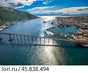 Bridge of city Tromso, Norway (2016 год). Стоковое фото, фотограф Андрей Армягов / Фотобанк Лори