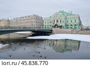Зима в Санкт-Петербурге. Река Фонтанка. Театр БДТ (2017 год). Стоковое фото, фотограф Александр Алексеев / Фотобанк Лори
