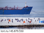 Подледная рыбалка Владивосток Амурский залив. Редакционное фото, фотограф Яна Савинова / Фотобанк Лори