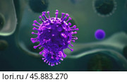 Bacteria, Viruses, Microorganisms Through Microscopic Lens. Bacterial Colony research, studies. Coronavirus. Virus Cells floating 3D animation. Sars, Mers, H1N1, flu. Viral disease epidemic. Pathogen. Стоковое AI-видео, аниматор Марина Демидюк / Фотобанк Лори