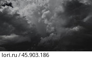 Lot of lightning during a thunderstorm. Стоковое видео, видеограф Михаил Коханчиков / Фотобанк Лори