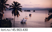 Beautiful sunset in Samana Bay. Стоковое фото, фотограф Oriole Gin / Фотобанк Лори