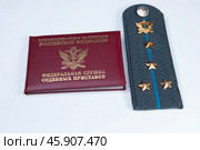 Удостоверение и погон судебного пристава. Стоковое фото, фотограф fotobelstar / Фотобанк Лори