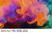 Colorful smoke expanding on black background. Стоковое AI-видео, аниматор Юрий Поздников / Фотобанк Лори