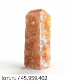 Himalayan pink salt crystal standing on white background. Стоковое AI-изображение, AI-художник Иван Рябоконь / Фотобанк Лори