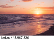 Sunrise at Atlantic Ocean coast, Bavaro beach, Dominican Republic (2020 год). Стоковое фото, фотограф EugeneSergeev / Фотобанк Лори