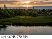Город Рыльск, Курская область, вид на город, закат (2021 год). Стоковое фото, фотограф Алексей / Фотобанк Лори