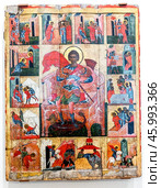 Старинные русские православные иконы. Святой Димитрий со сценами жития, XVI век (2022 год). Редакционное фото, фотограф FotograFF / Фотобанк Лори